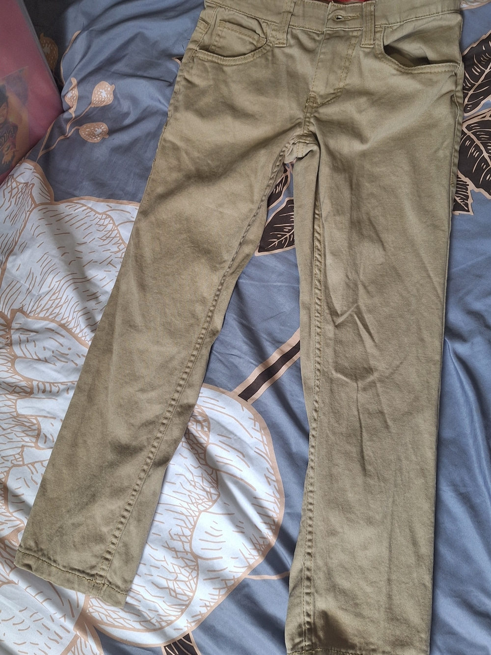 Boy's Size 8 Slim Khaki/Tan Casual lightweight Denim Pants